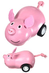 Pink Piggy Racer Wooden Pull Back Mini