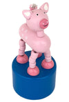 Cute Pink Pig Wooden Thumb Puppet Toy