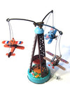 Collectible Tin Toy Biplanes Carousel | poptoptoys.
