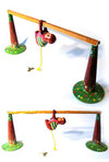 Monkey Tin Toy Climbing on Bar Wind Up | poptoptoys.