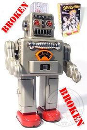Smoking Robot Large Silver ***Broken | poptoptoys.