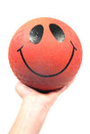 Smiley Face Red Rubber Ball 5 inch | poptoptoys.