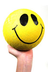 Smiley Face Yellow Rubber Ball 5 inch | poptoptoys.