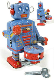 Space Drummer Robot Mini Tin Toy | poptoptoys.