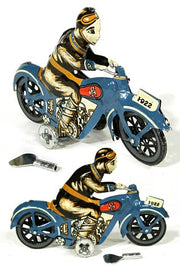 Paya Blue Motorcycle 1922 Classic Tin | poptoptoys.