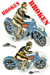 Paya Blue Motorcycle Tin ***Broken | poptoptoys.