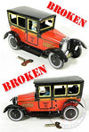 Paya Taxi Tin Toy Red ***Broken | poptoptoys.