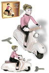 Scooter Girl White and Pink Wind Up | poptoptoys.