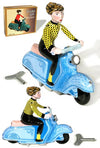 Scooter Girl Blue and Yellow Wind Up | poptoptoys.