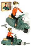 Scooter Girl Green and Orange Wind Up | poptoptoys.