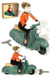 Scooter Girl Green and Orange Wind Up | poptoptoys.
