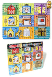 Hide and Seek Board Wood Doors | poptoptoys.
