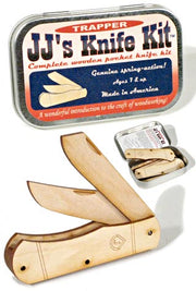 Wooden Pocket Knife Kit USA Tin Box | poptoptoys.