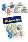 Robot Erasers Dozen Colorful Cartoons | poptoptoys.
