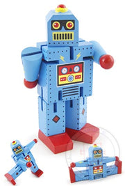 Bolt Blue Robot Junior Wood Posable | poptoptoys.
