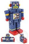 Boris Blue Robot Junior Wood Posable | poptoptoys.