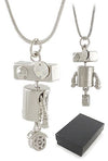 Unicycle Robot Necklace Crystal Eye | poptoptoys.