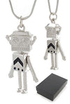 This Side Up Robot Necklace Chrome | poptoptoys.