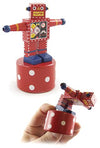 Rocky Red Robot Wood Thumb Puppet | poptoptoys.