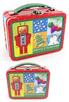Robot Christmas Tin Mini Snack Box Red | poptoptoys.