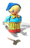 Holiday Elf Skier Wind Up Tin Toy | poptoptoys.