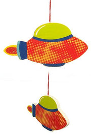 Rocket Cruiser Flat Ornament Glitter | poptoptoys.