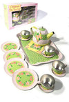 Green Flowers Tin Tea Set | poptoptoys.