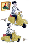 Scooter Girl Yellow and Stripes Wind Up | poptoptoys.