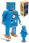 Lilliput Robot Bright Blue Rare Tin Toy | poptoptoys.
