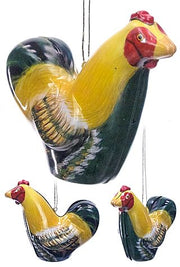 Yellow Rooster Tin Ornament Colorful | poptoptoys.