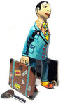 Tin Toy Student with Luggage Walking | poptoptoys.