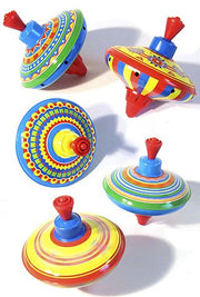 Mini Tin Top Spinning Colorful Classic | poptoptoys.