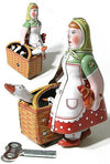 Walking Woman with Goose and Rooster | poptoptoys.